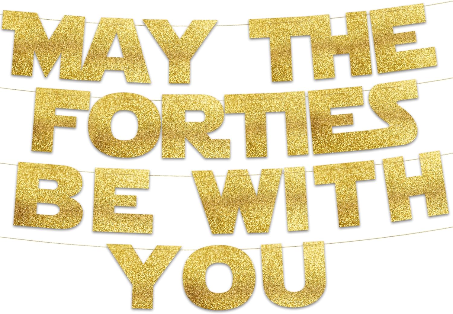 Party Banner Gold - Pancarta May The Forties Be With