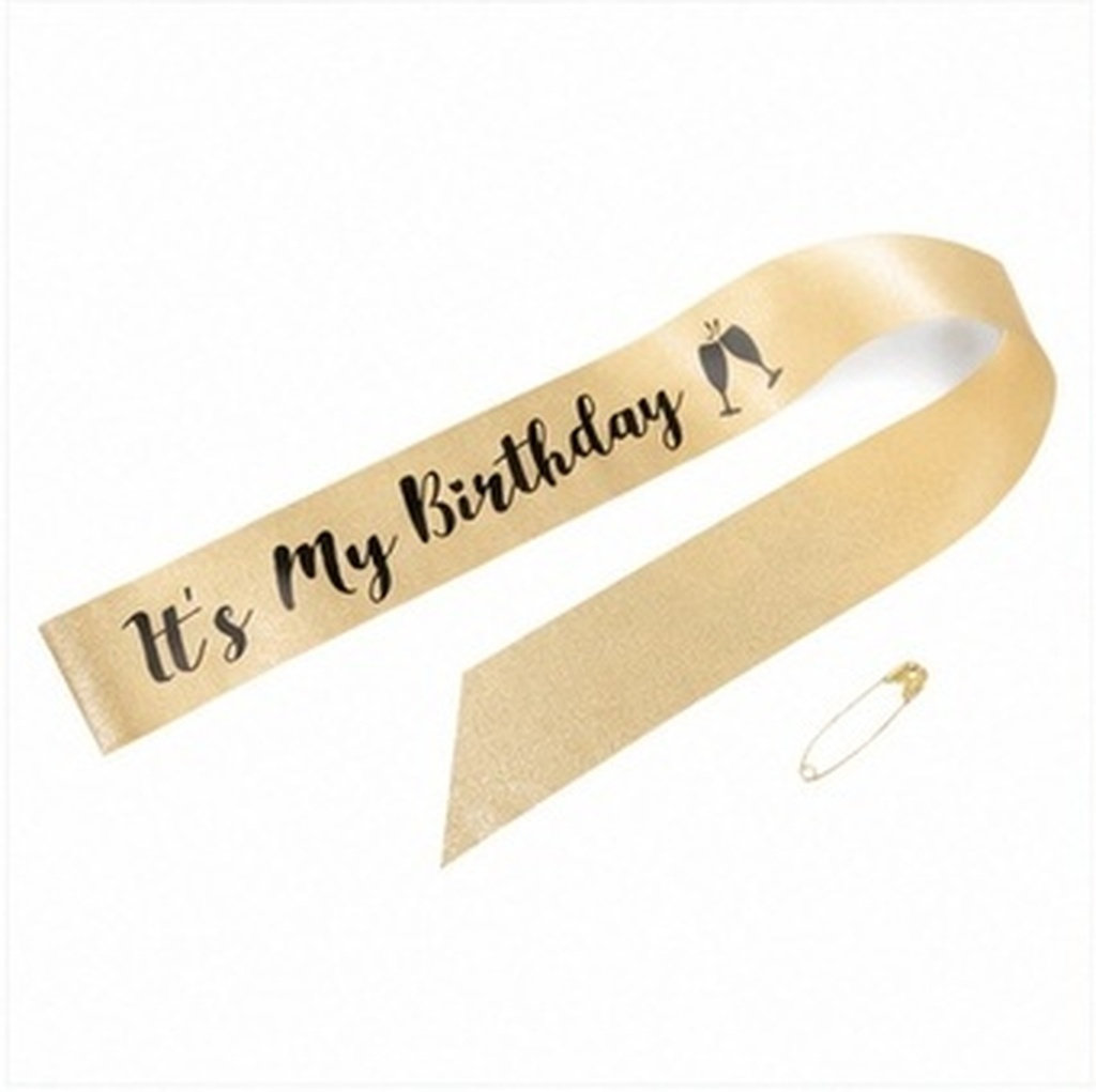 Birthday Sash Glitter - 1 unidad de fajín para fiesta