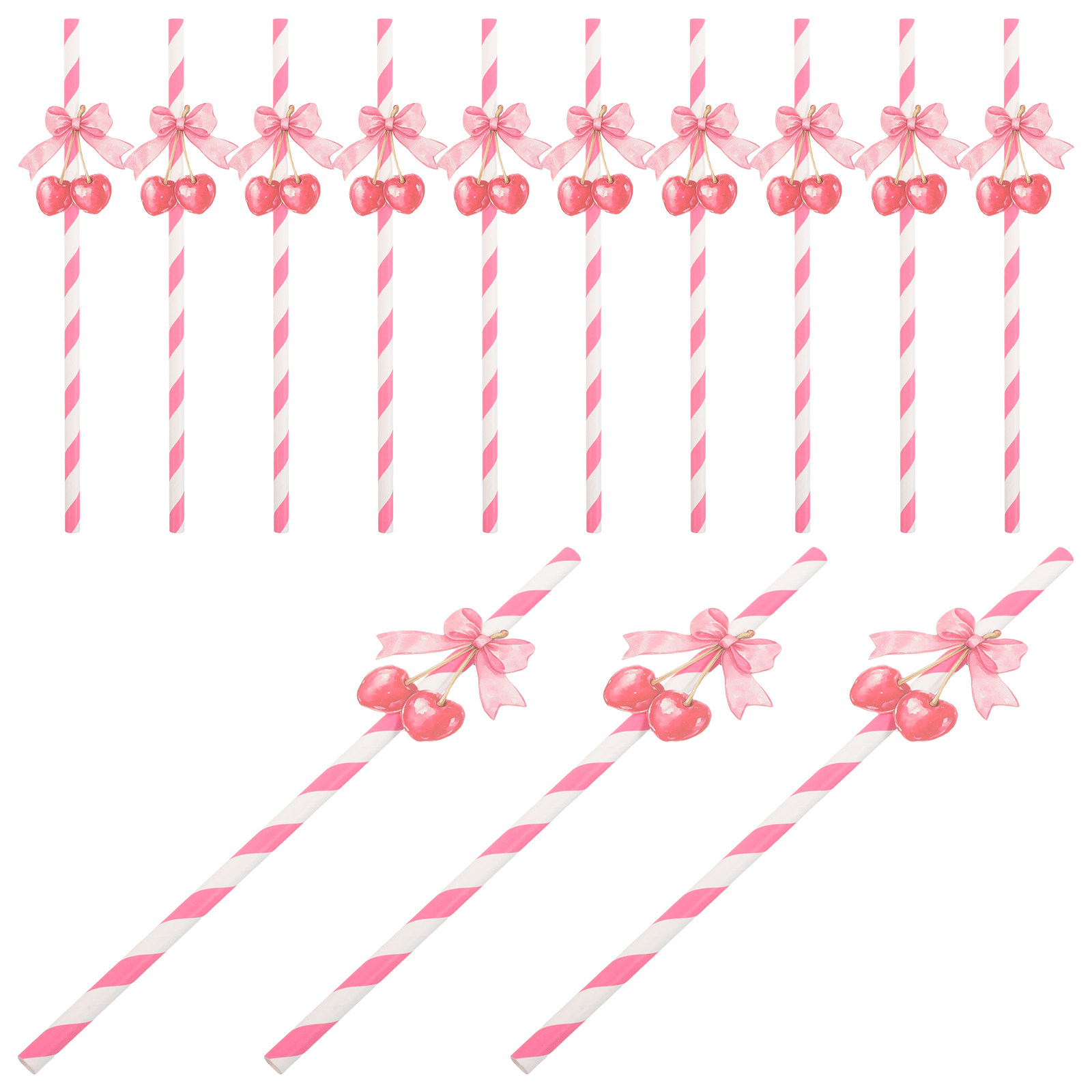 Paper Straw Color - 50 pajitas de papel con motivos
