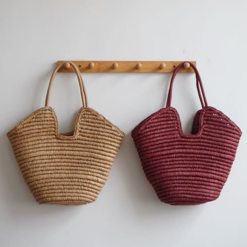 Bolso Tote de Paja Tejida de C - Paper Straw Color reseña y precio