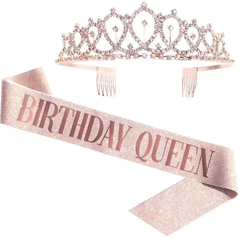 Corona de reina de cumpleaños  - Birthday Sash Glitter reseña y precio