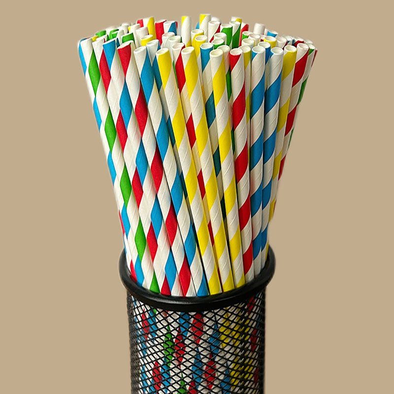 100 pajitas de papel desechabl - Paper Straw Color reseña y precio