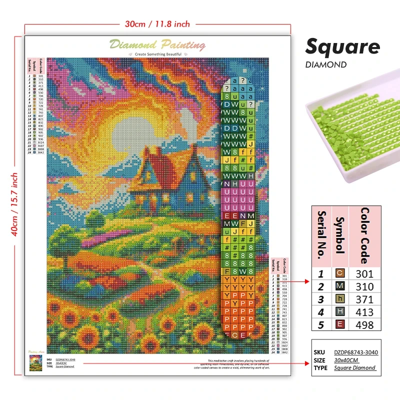 Pintura de Diamantes Campo de  - Paper Straw Color reseña y precio